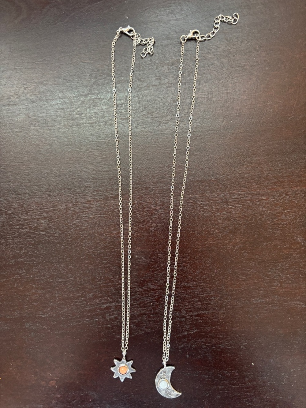 Urban Outfitters Silver Sunflower and Crescent Moon Pendant Necklaces - Silver